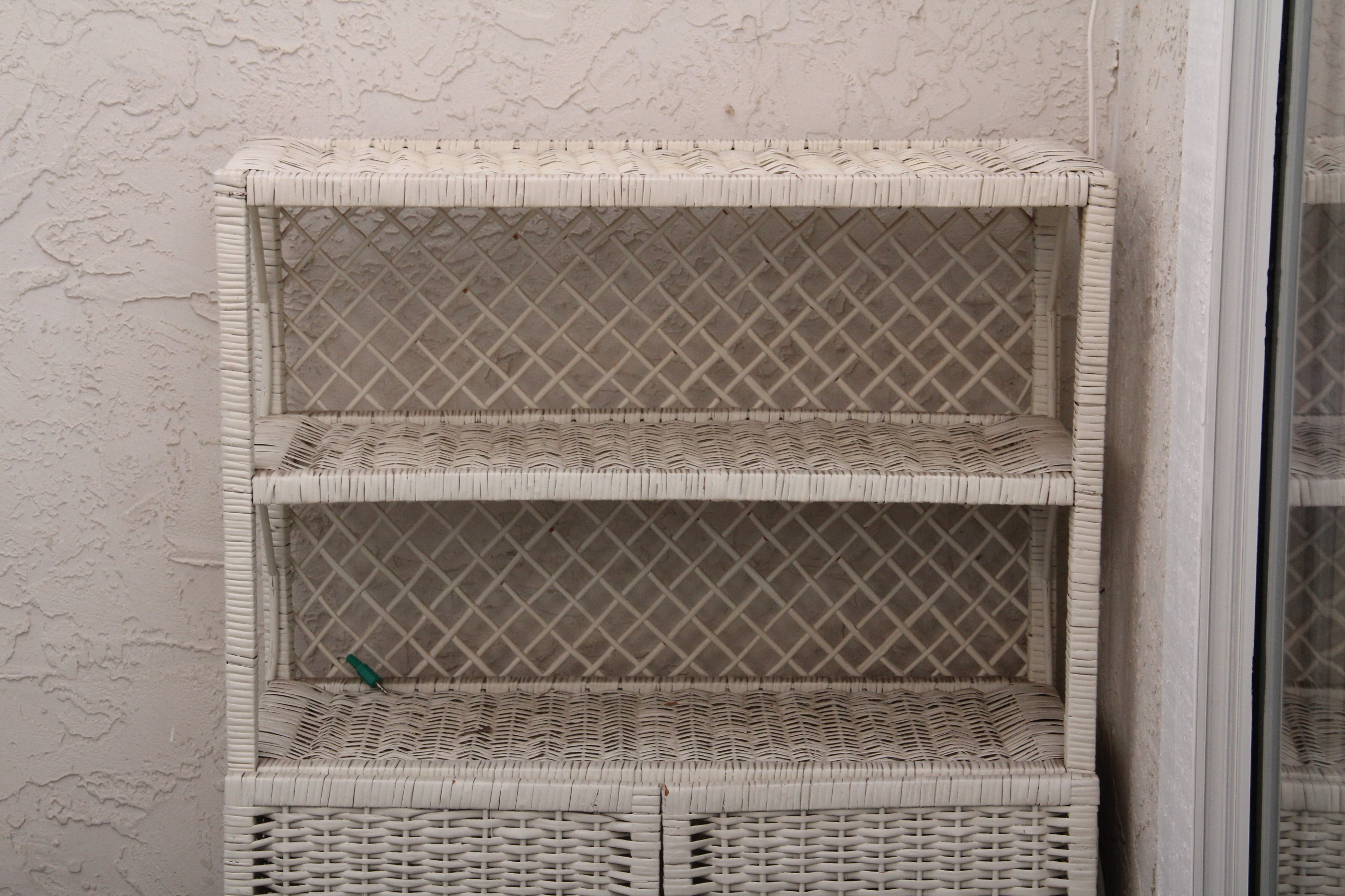 Vintage White Wicker Shelves