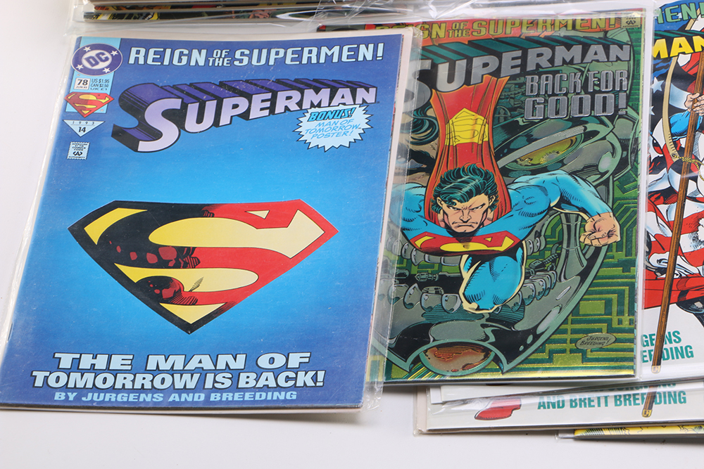 DC "Superman" Comics Including 1992 "Death of Superman" Collectors' Items