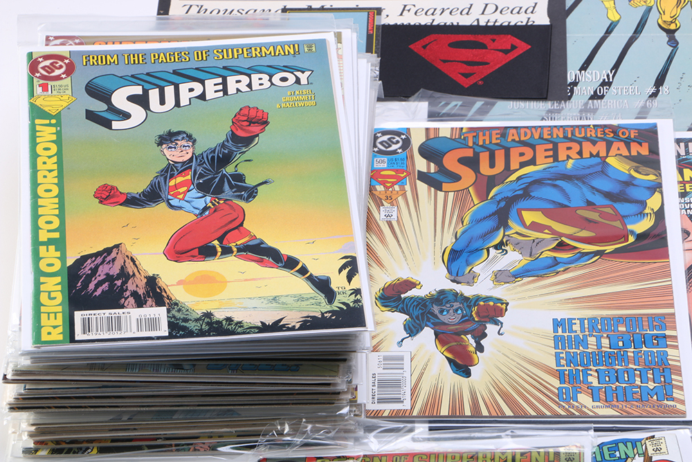 DC "Superman" Comics Including 1992 "Death of Superman" Collectors' Items
