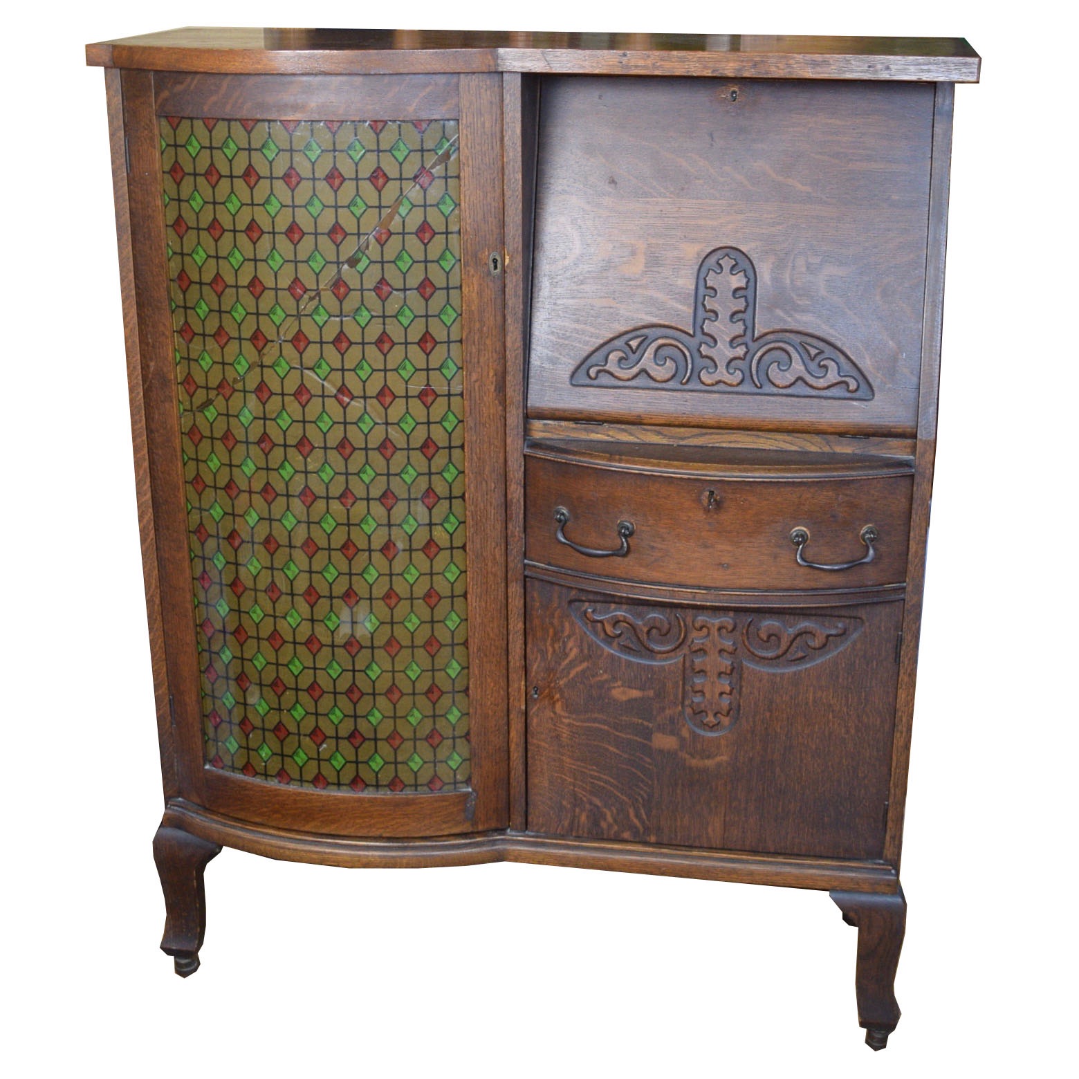 Victorian Curio with Secretary Desk