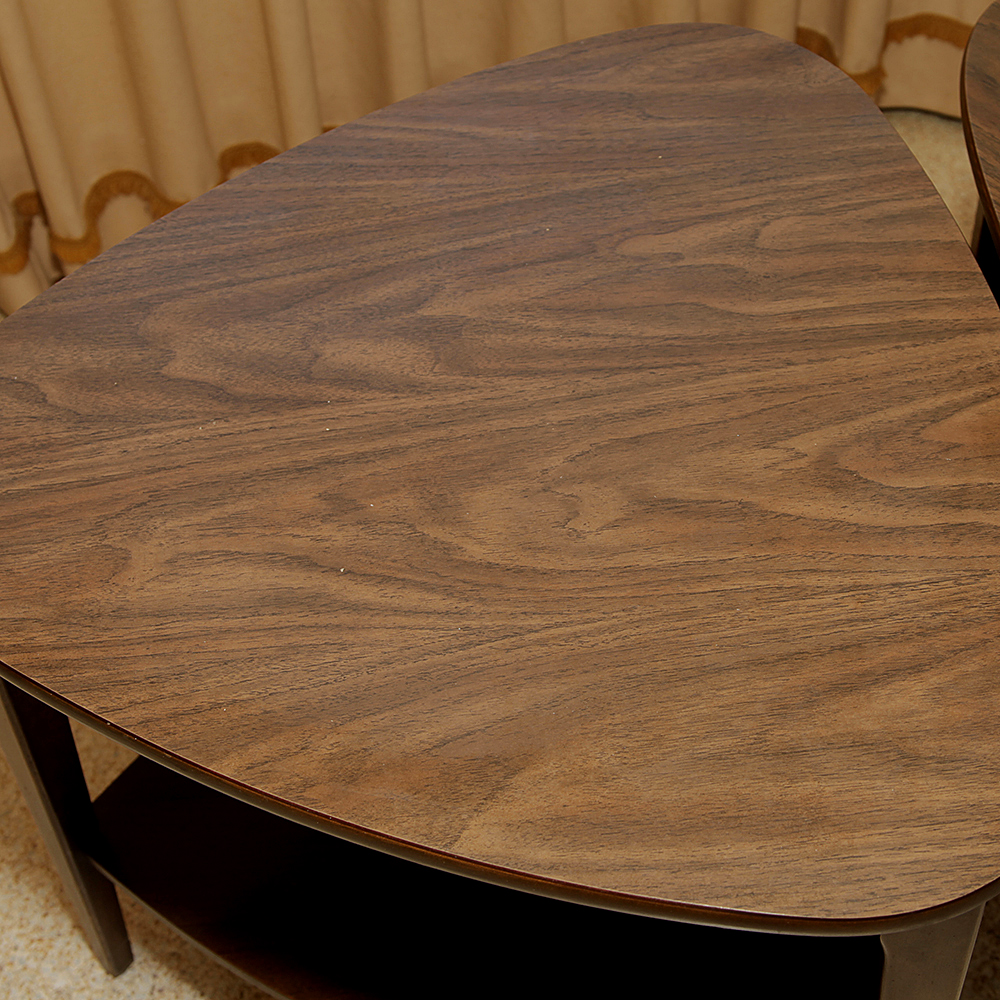 Mid Century Modern "Guitar Pick" End Table Pair by Mersman