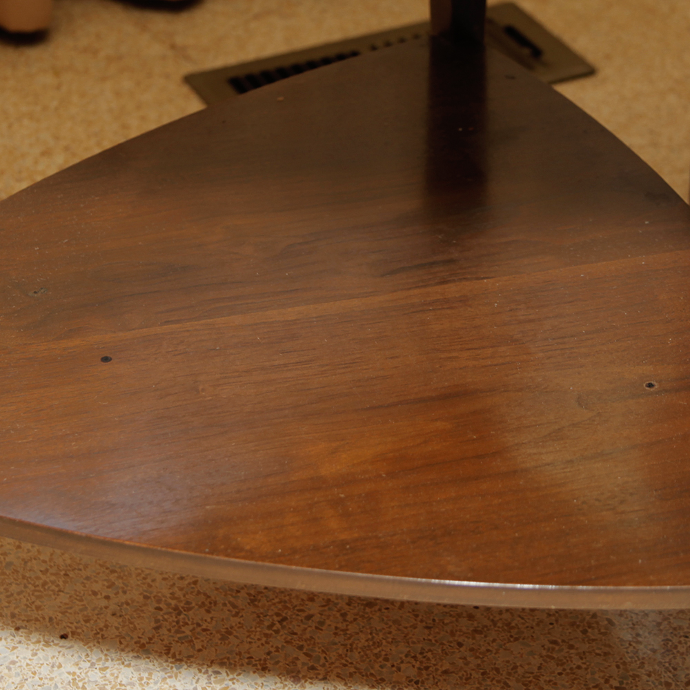 Mid Century Modern "Guitar Pick" End Table Pair by Mersman