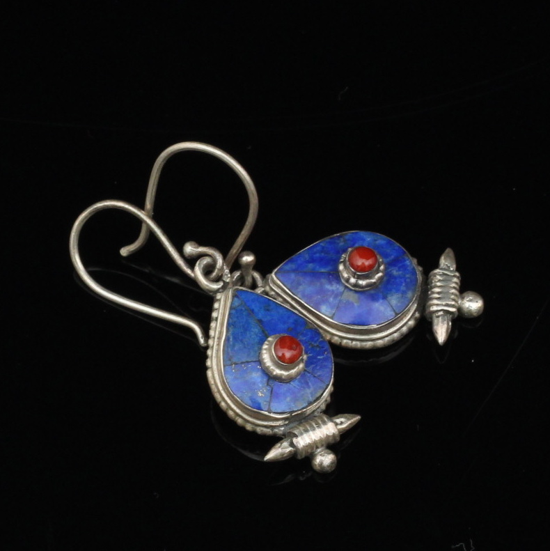 Sterling Silver Lapis Lazuli Pendant, Earrings and Cuff Bracelet