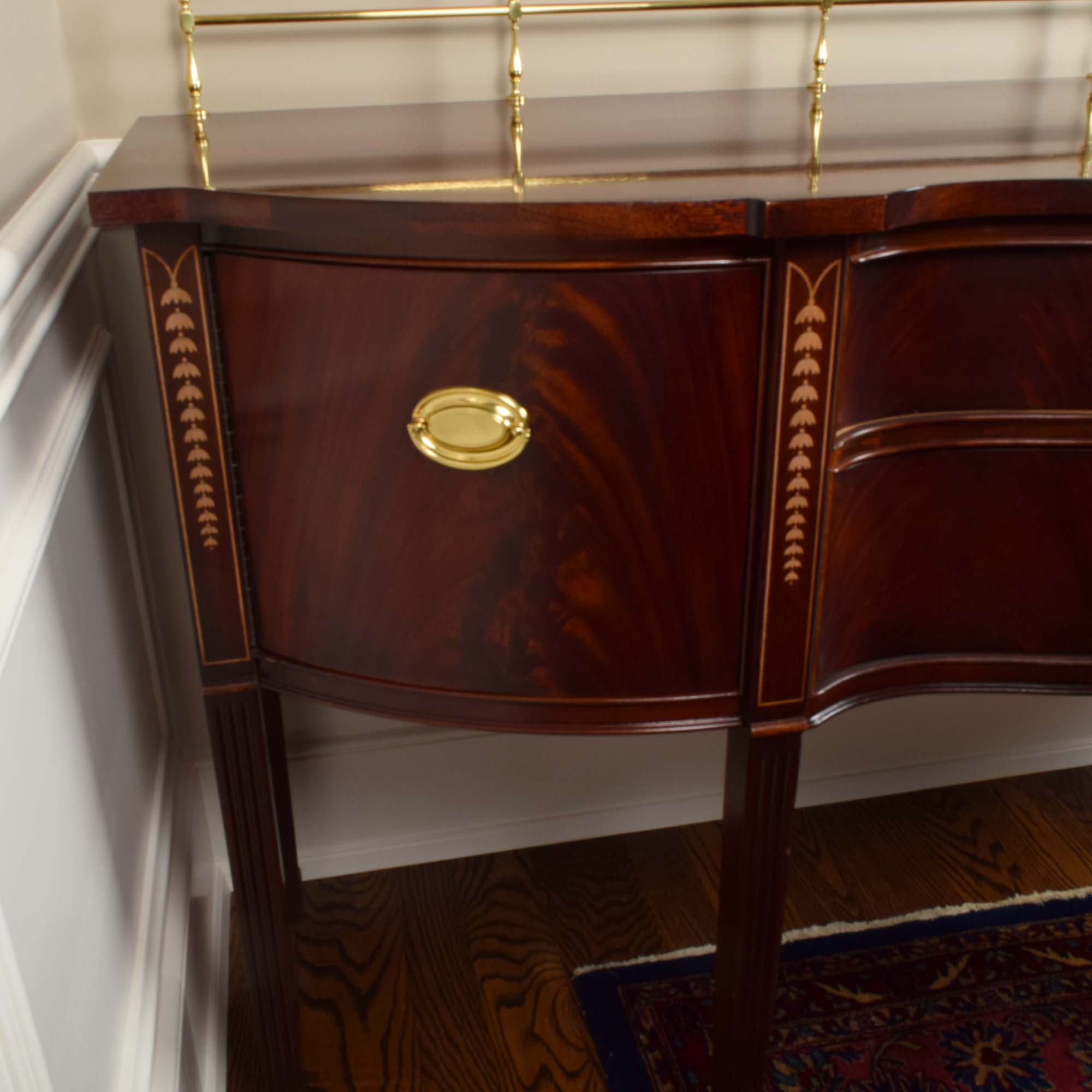 Hepplewhite Style Mahogany Flame Veneer Sideboard by Thomasville Furniture