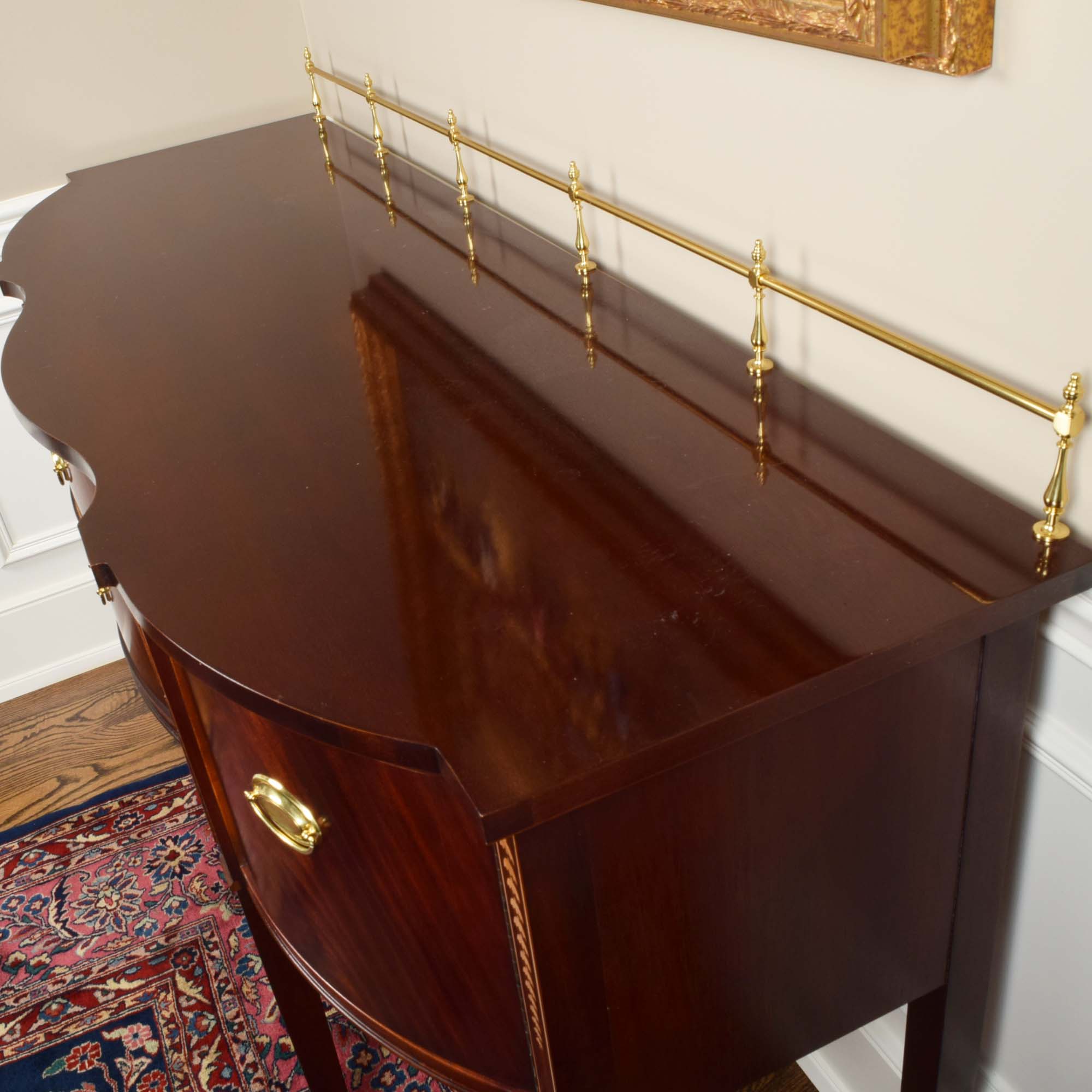 Hepplewhite Style Mahogany Flame Veneer Sideboard by Thomasville Furniture