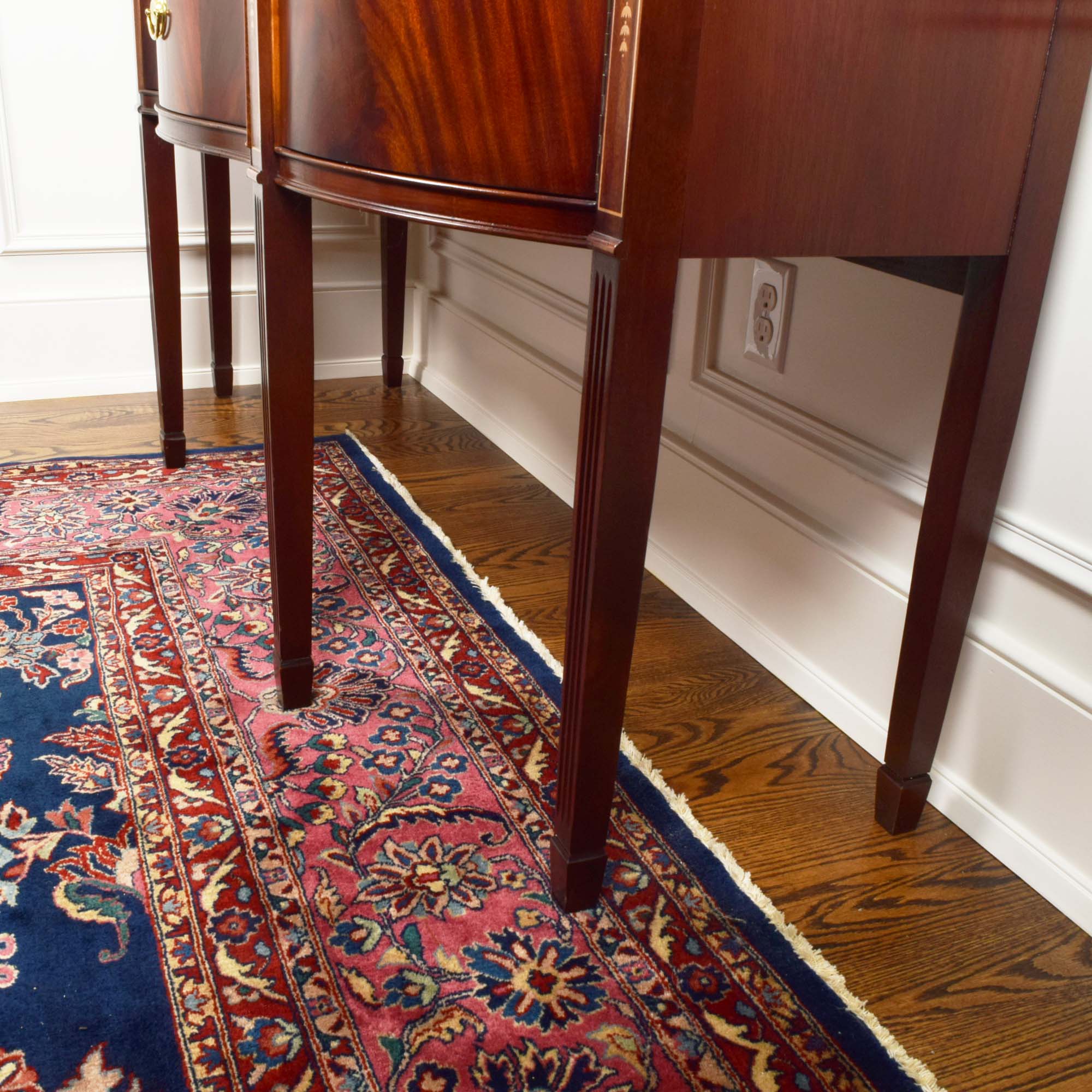 Hepplewhite Style Mahogany Flame Veneer Sideboard by Thomasville Furniture