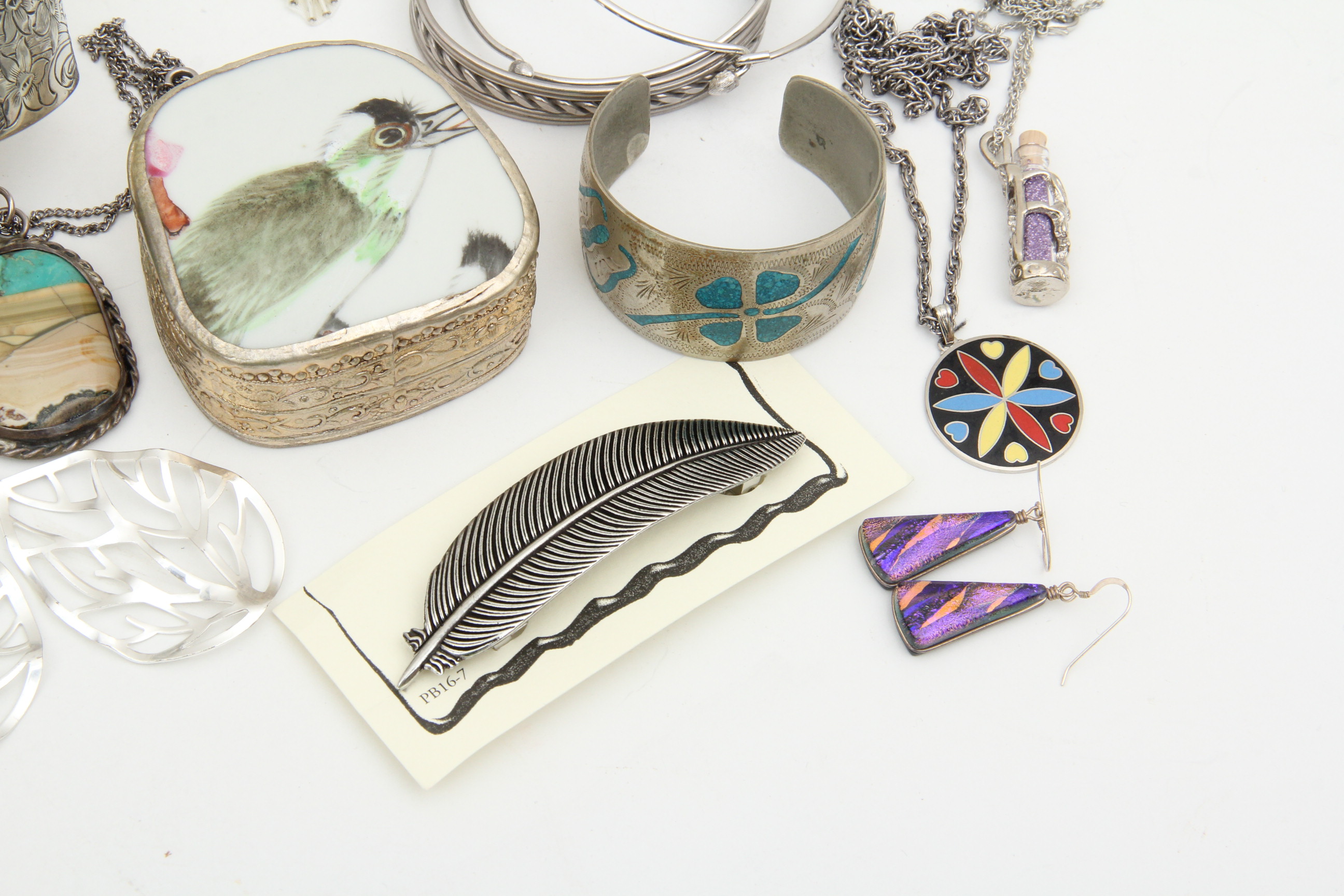 Assortment of Silvertone Costume Jewelry