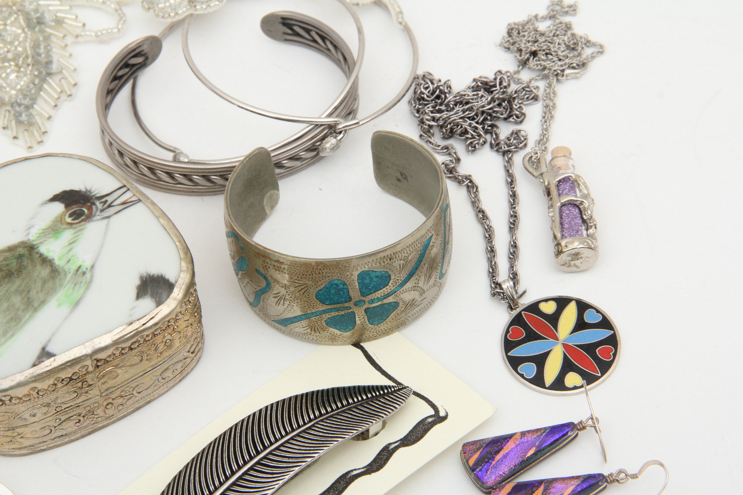 Assortment of Silvertone Costume Jewelry