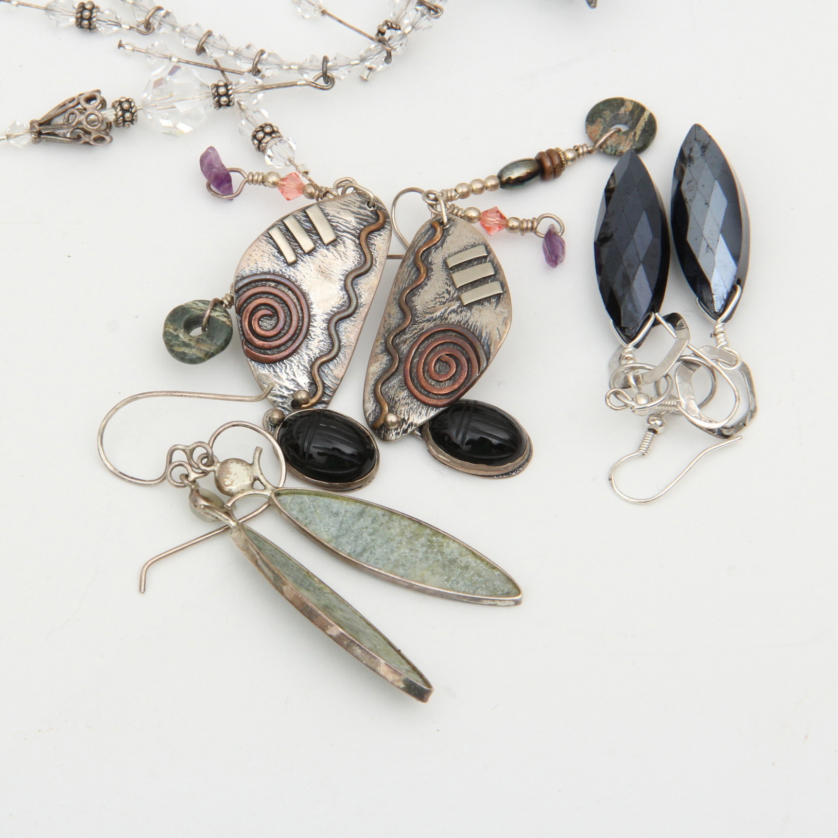 Assortment of Silvertone Costume Jewelry