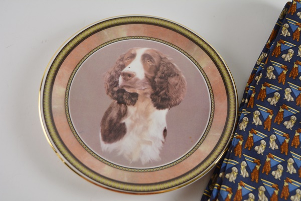 Dog Themed Tie, Plate and Ash Receiver