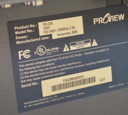 32" Proview LCD Television and KLH DVD Player