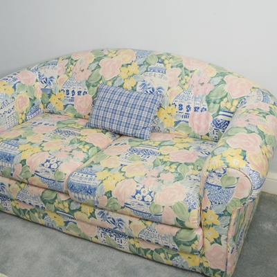 Floral Upholstered Loveseat