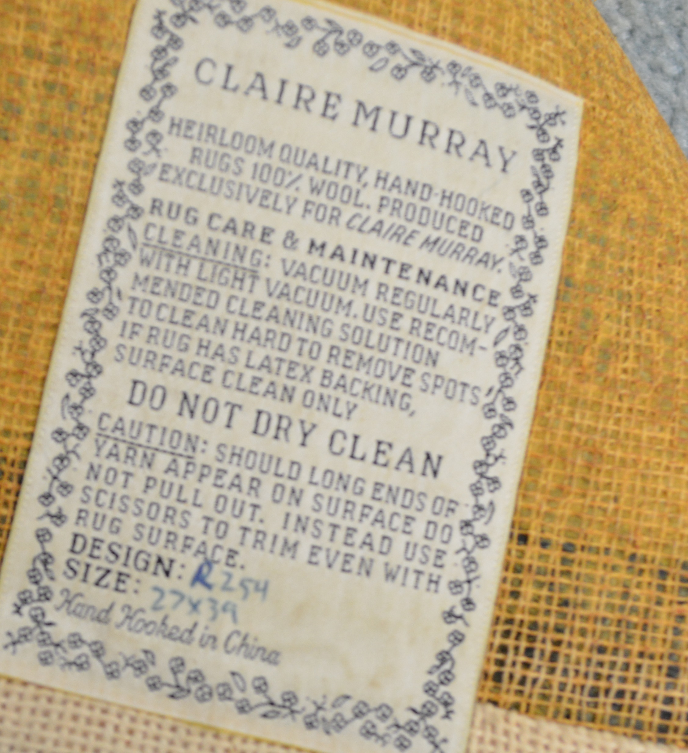 Claire Murray Spaniel Wool Hooked Rug