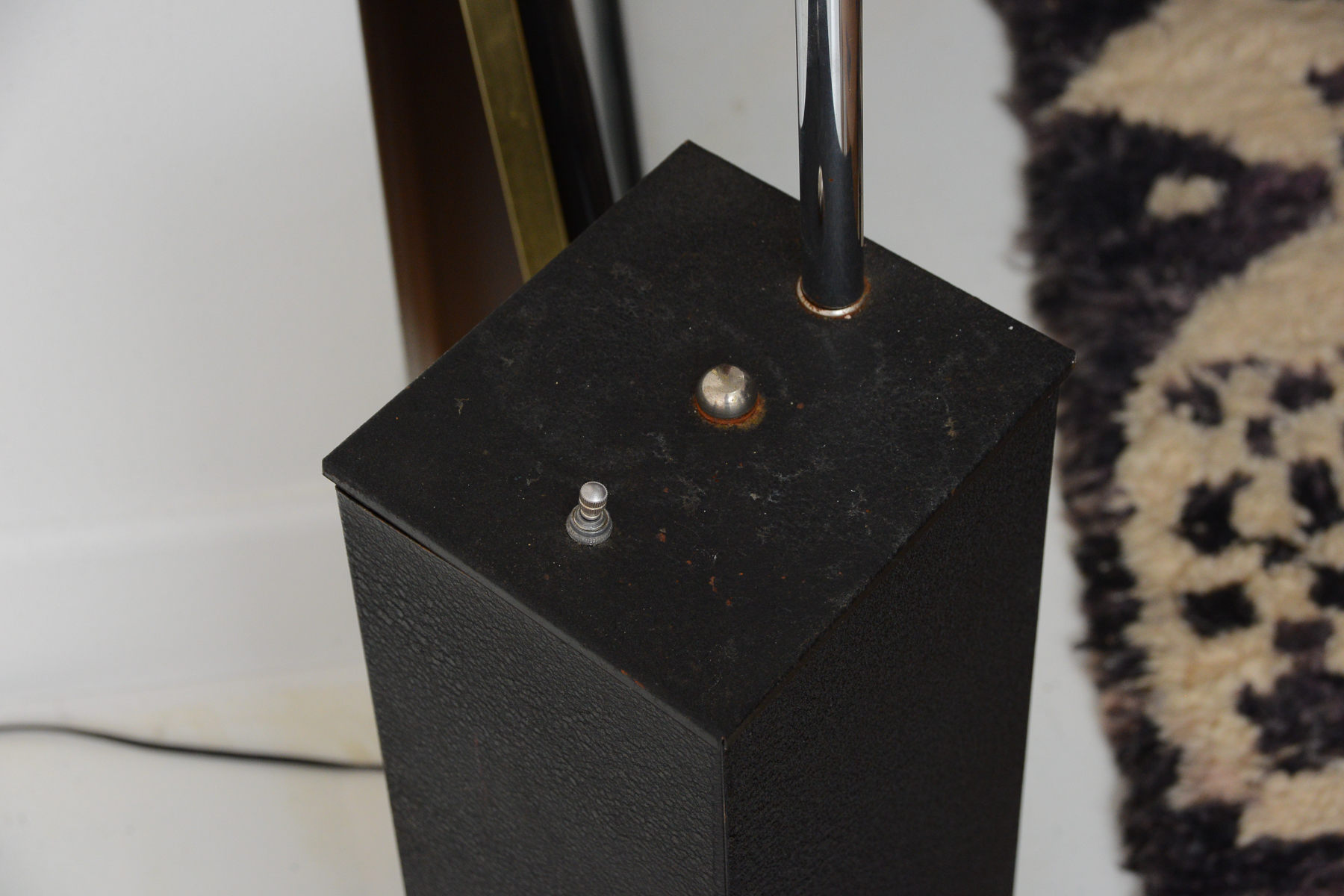 Large Mid Century Metal Arc Lamp