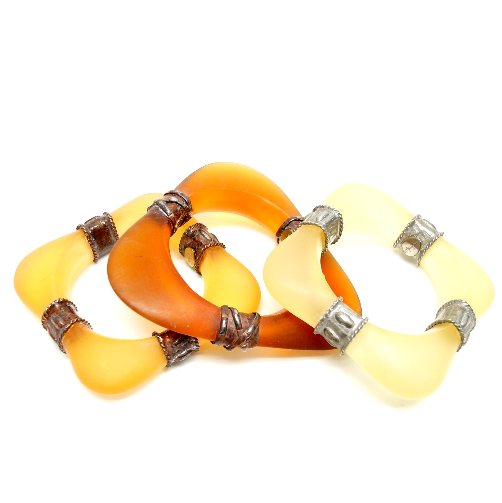 Vintage Brutalist Resin Maya Bangles