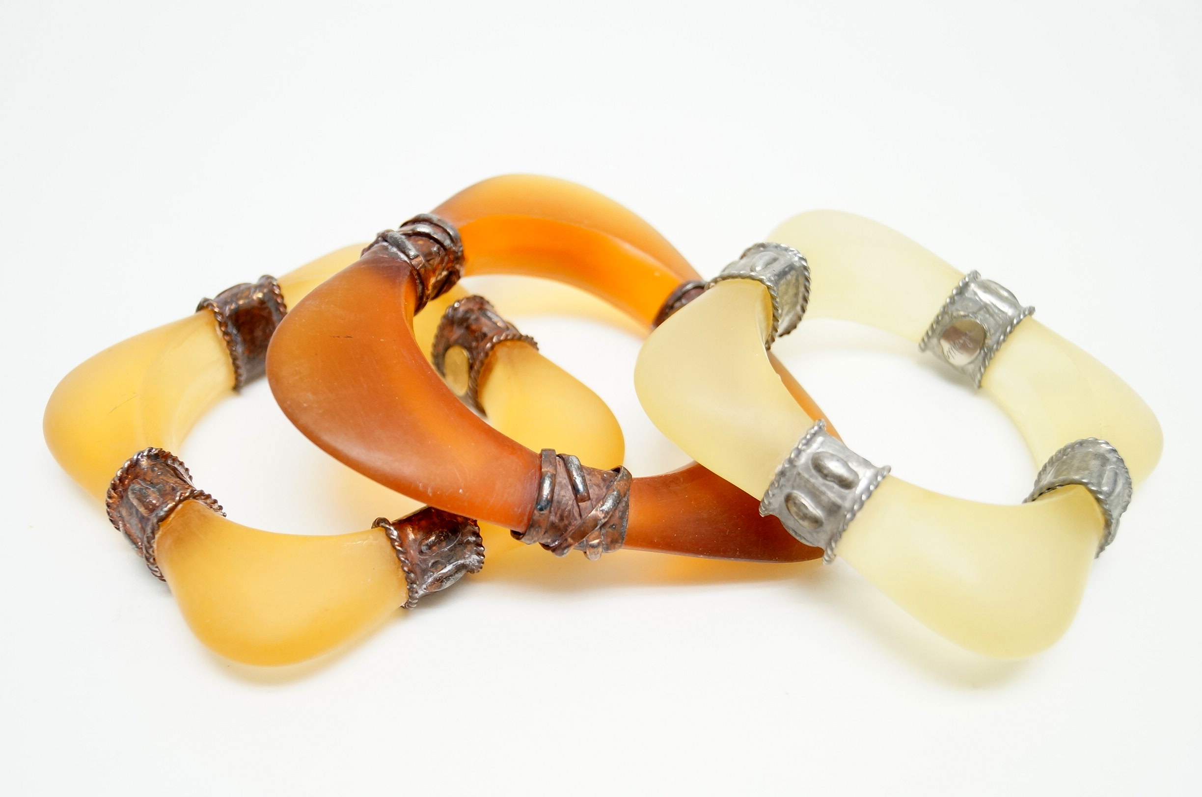 Vintage Brutalist Resin Maya Bangles