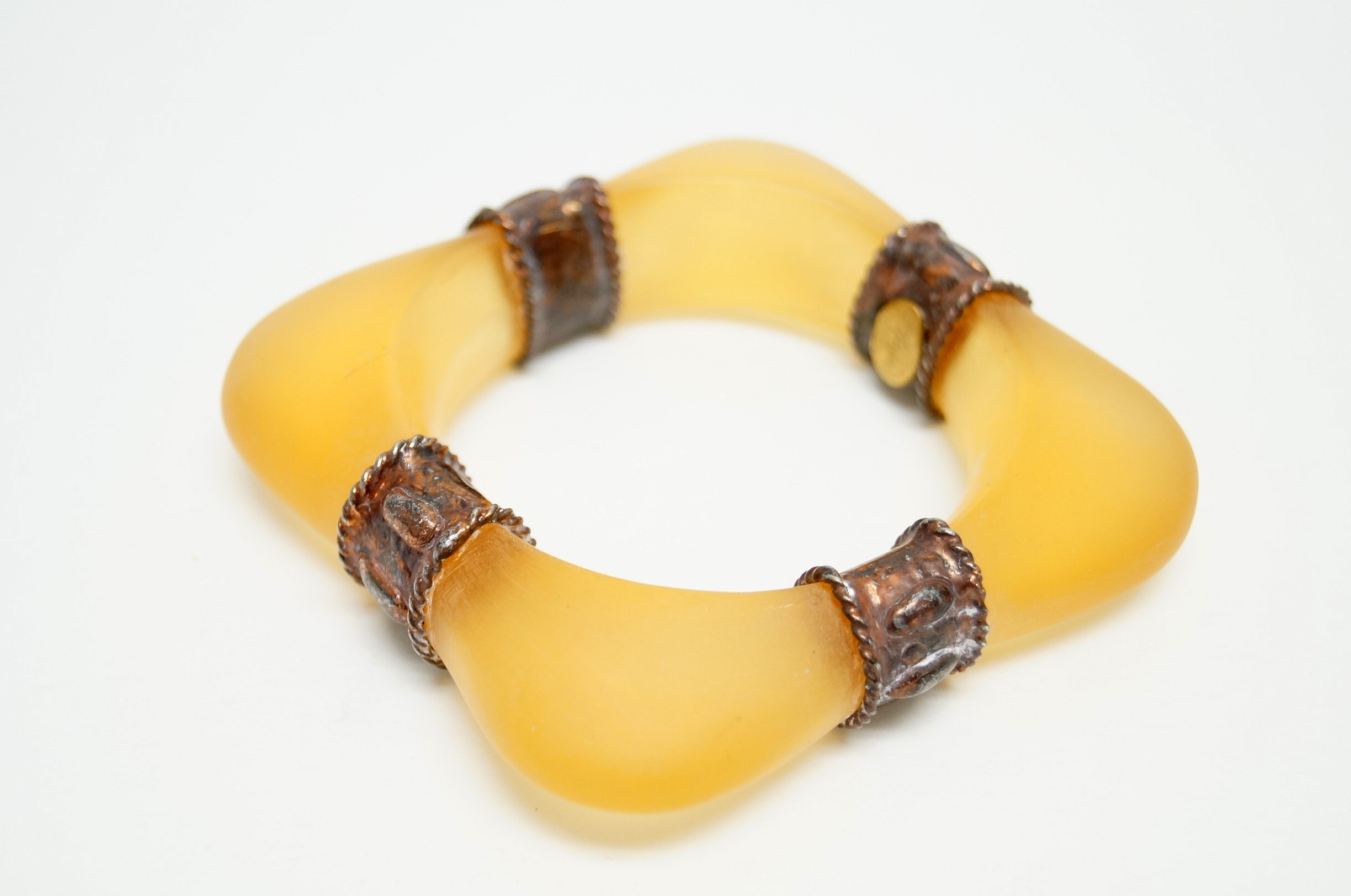 Vintage Brutalist Resin Maya Bangles