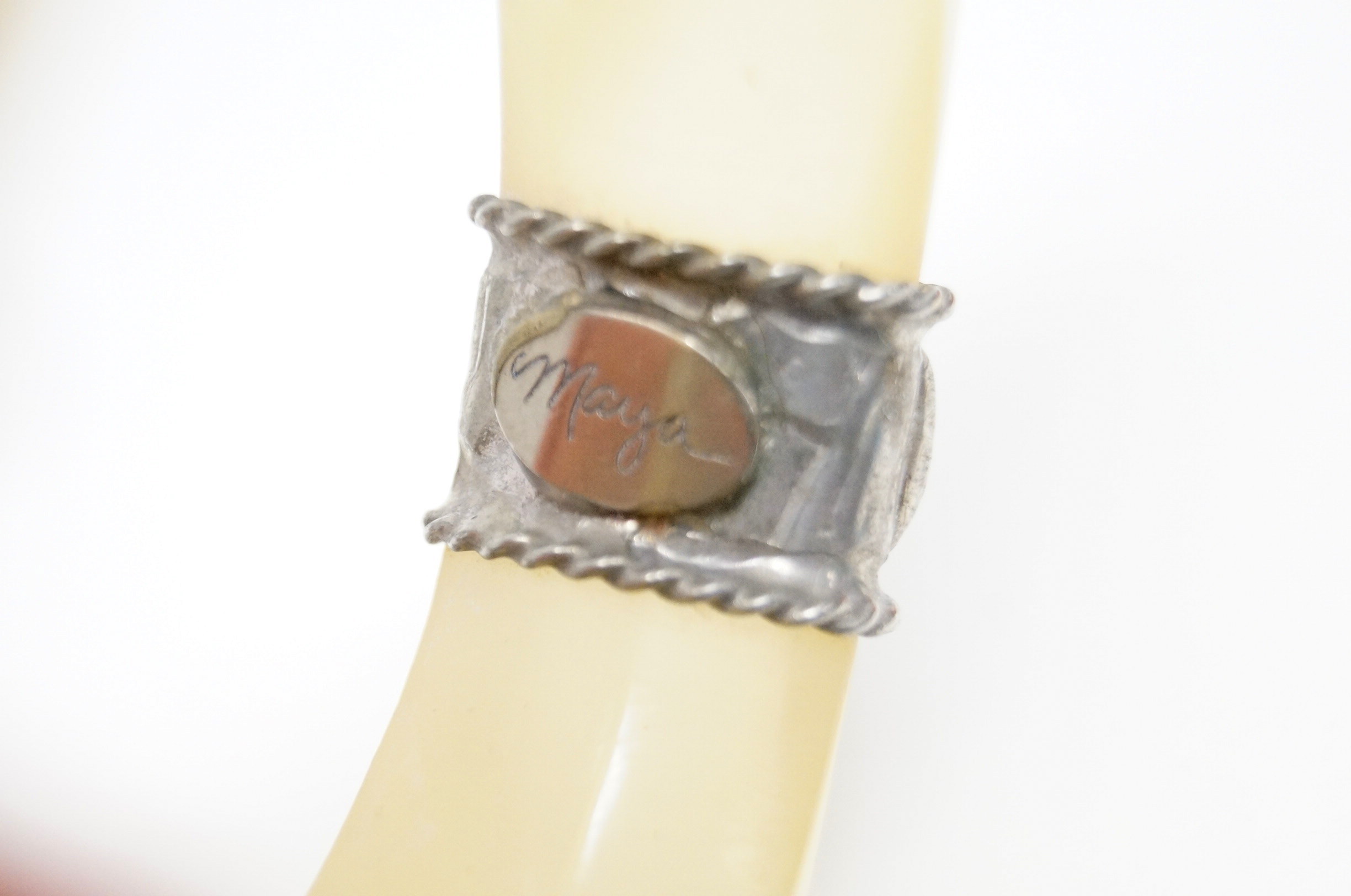 Vintage Brutalist Resin Maya Bangles