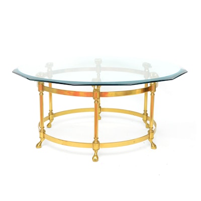 Vintage Brass Maison Jansen Style Coffee Table Vintage Brass Maison Jansen Style Coffee Table