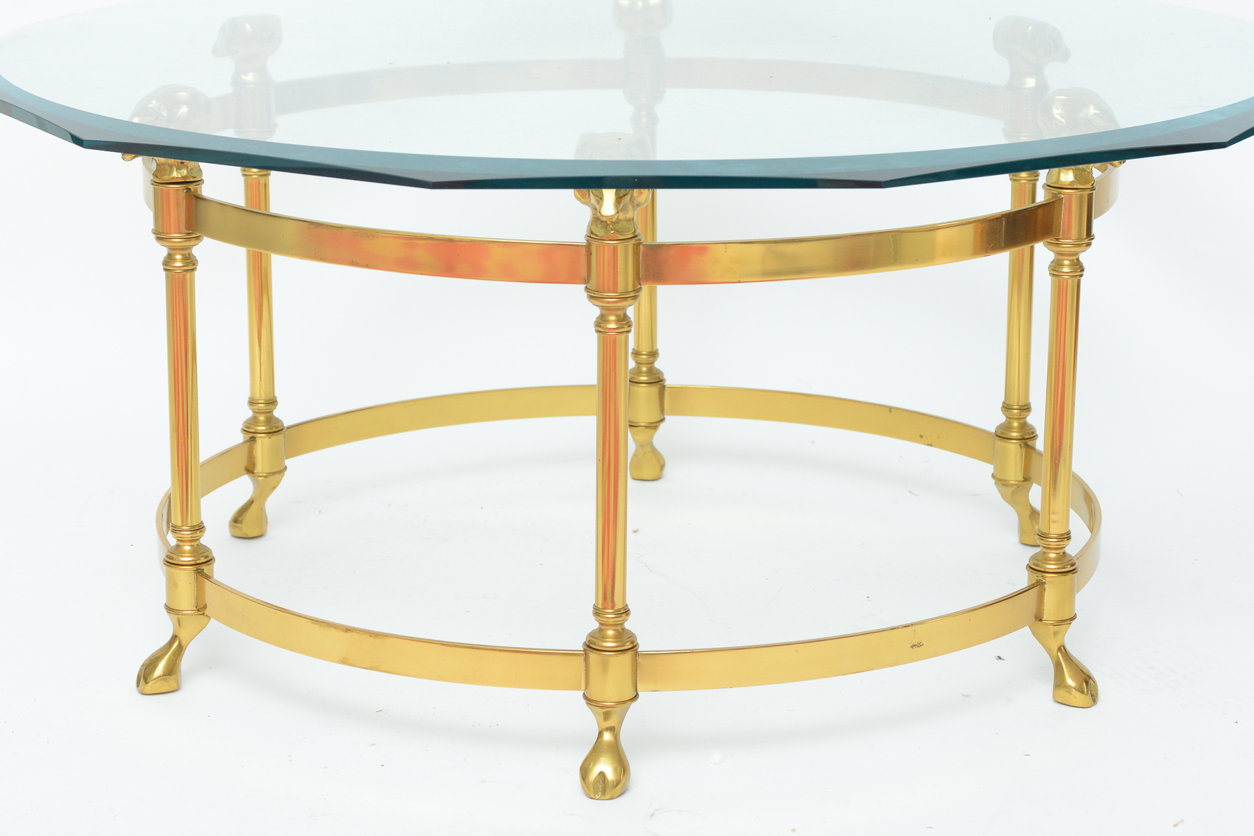Vintage Brass Maison Jansen Style Coffee Table