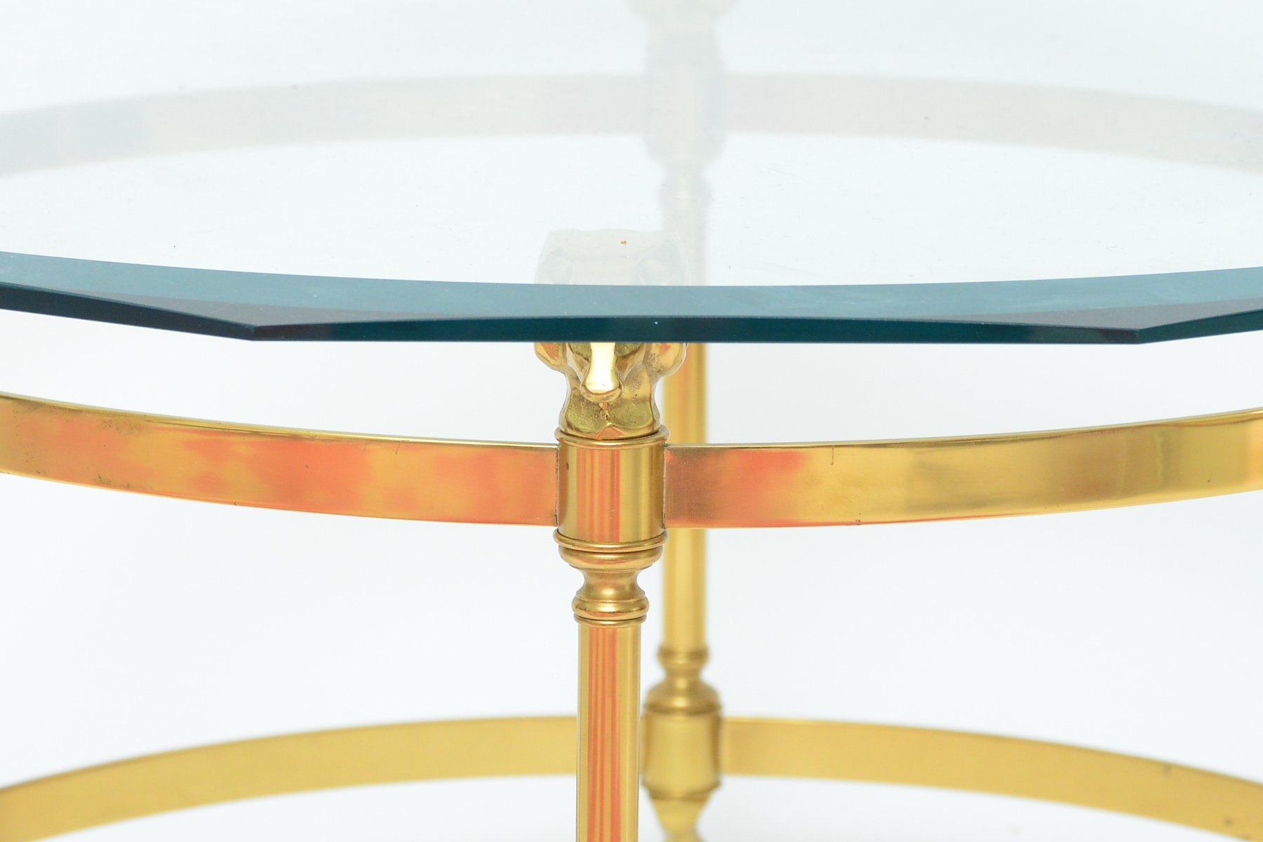 Vintage Brass Maison Jansen Style Coffee Table