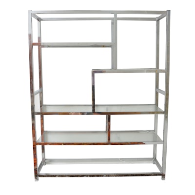 Vintage Milo Baughman Chrome and Glass Etagere Vintage Milo Baughman Chrome and Glass Etagere