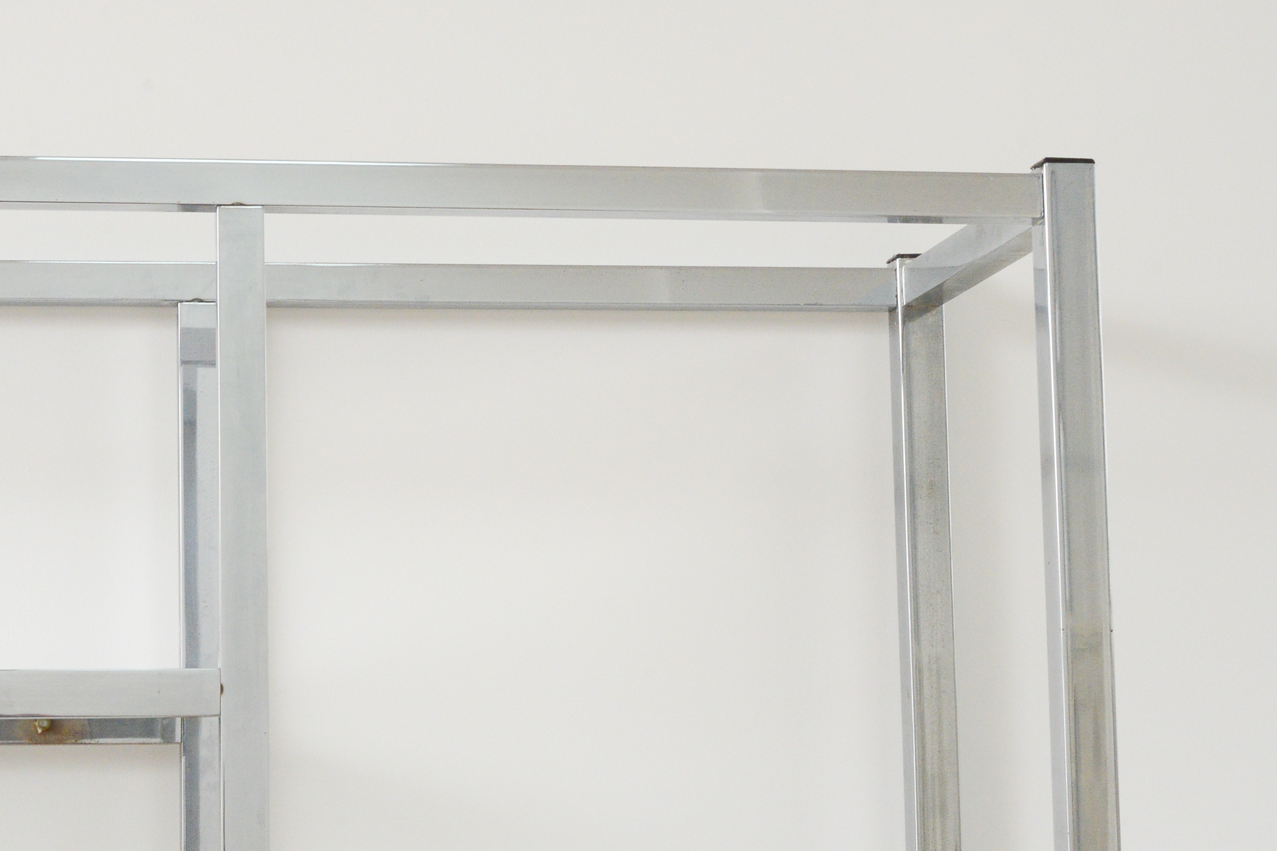 Vintage Milo Baughman Chrome and Glass Etagere