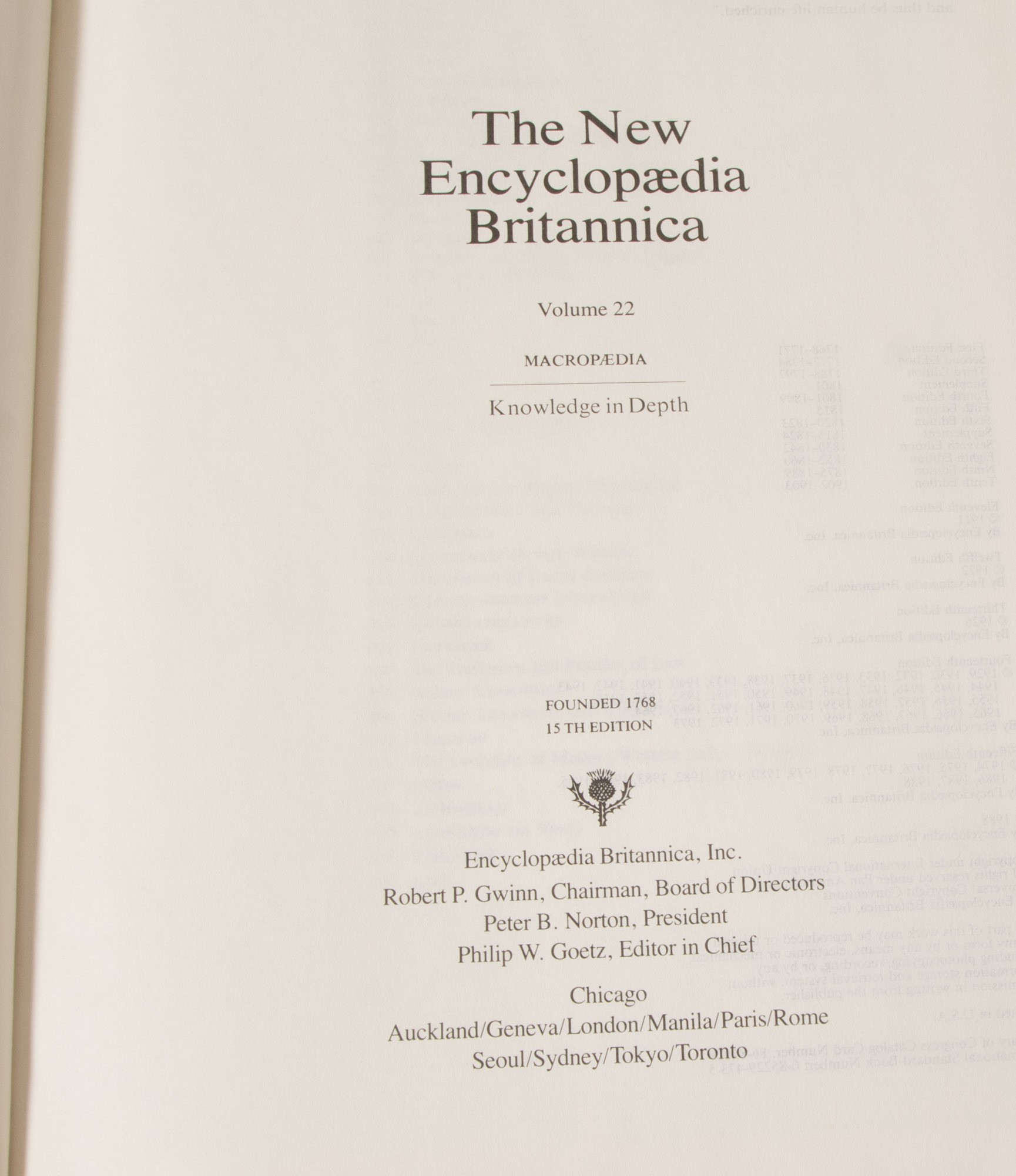 Encyclopedia Britannica 15th Edition