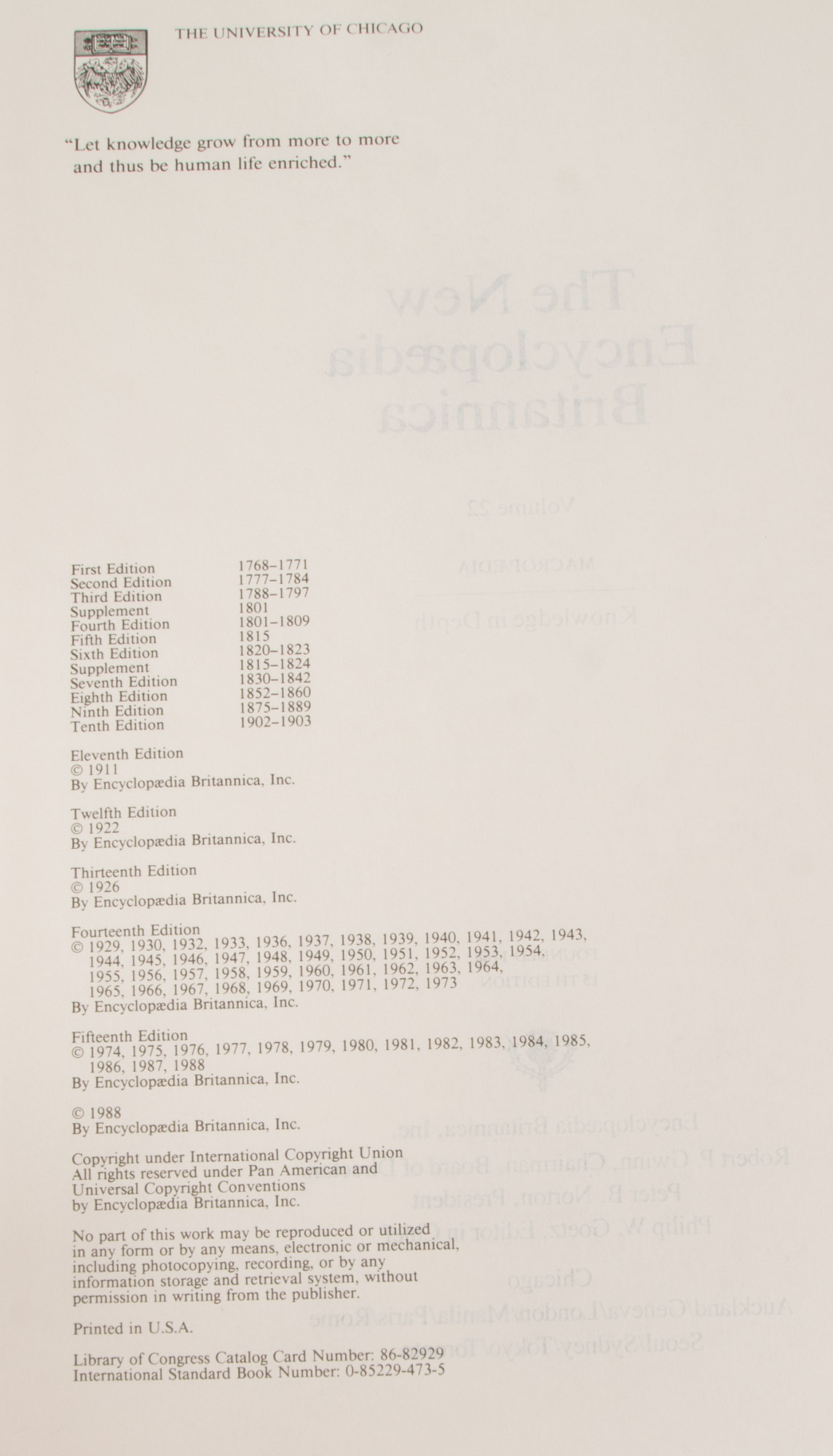 Encyclopedia Britannica 15th Edition