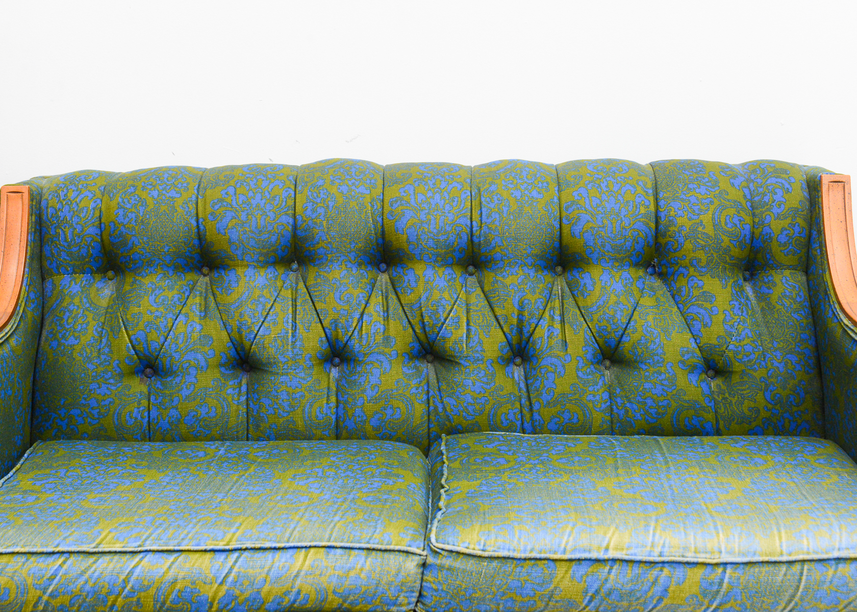 Vintage Blue and Green Floral Love Seat
