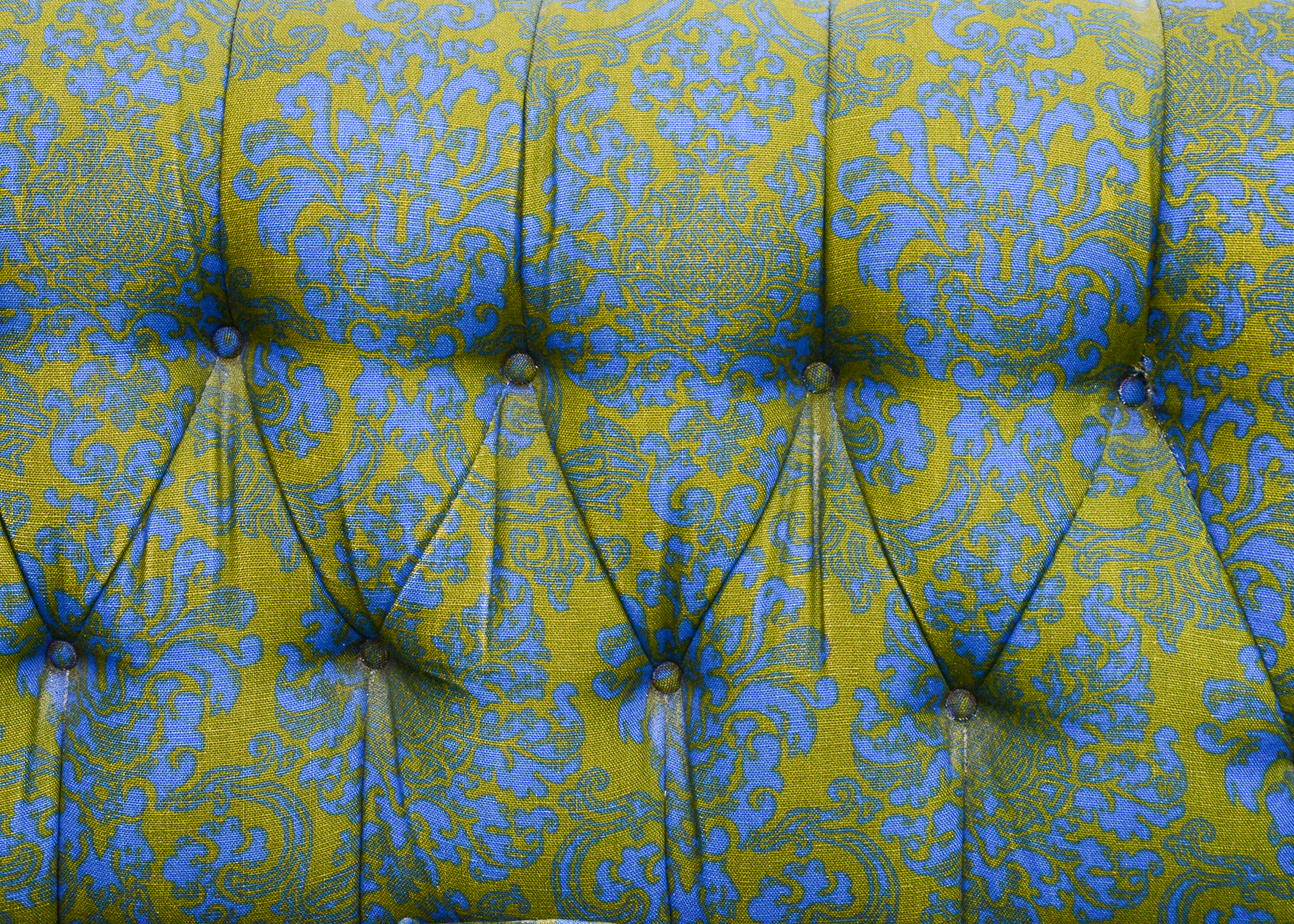 Vintage Blue and Green Floral Love Seat