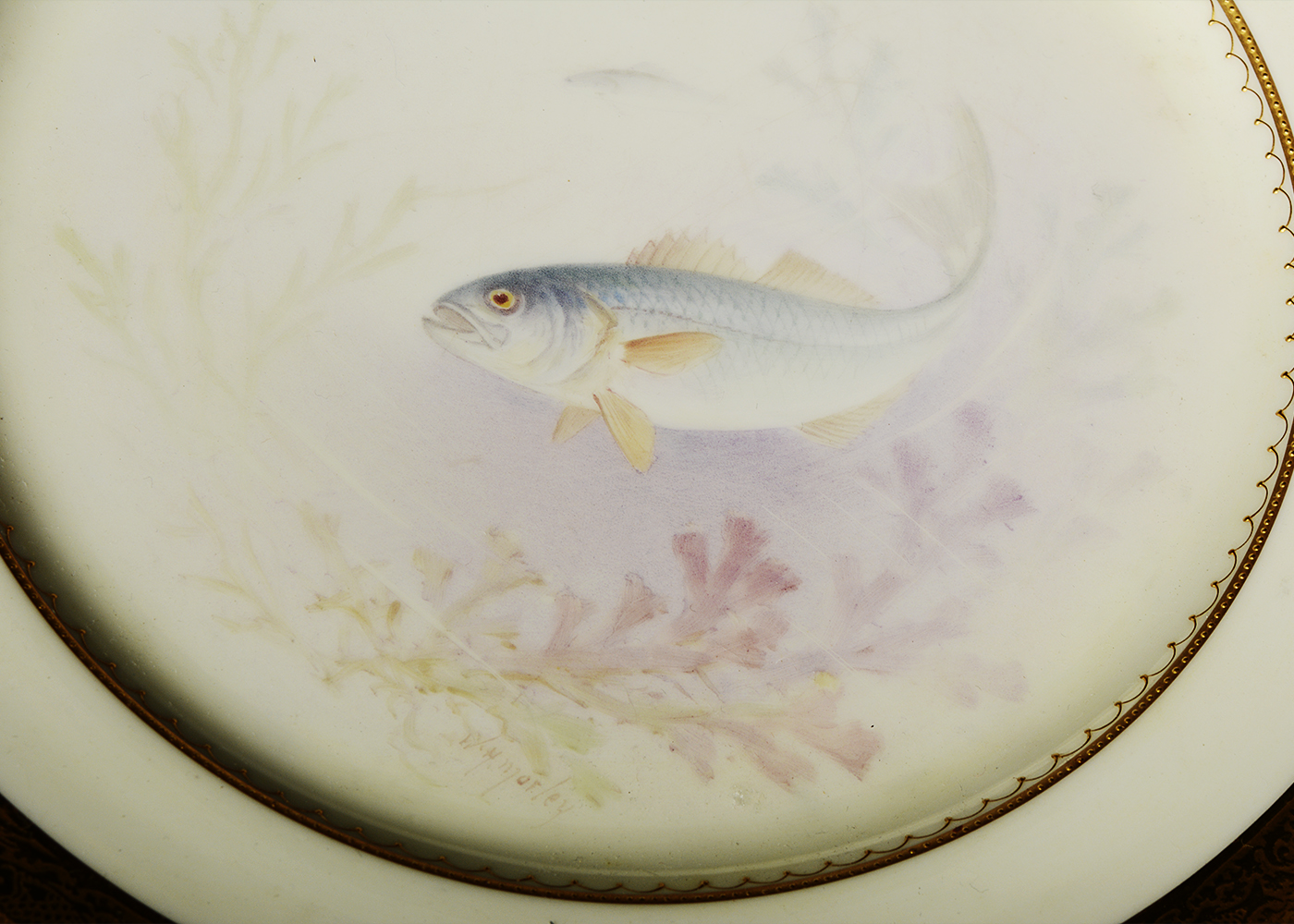 Vintage Lenox Limited Edition Hand-Painted China Plates with Fish