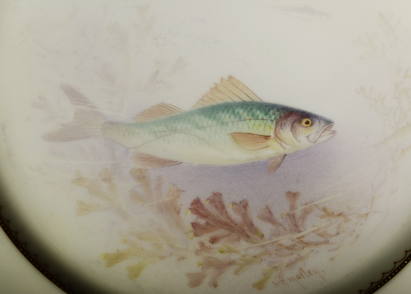Vintage Lenox Limited Edition Hand-Painted China Plates with Fish