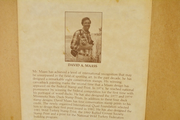 David Maass 1983 L/E Migratory Birds Canvasback Stamp and "King of Ducks" Offset Lithograph