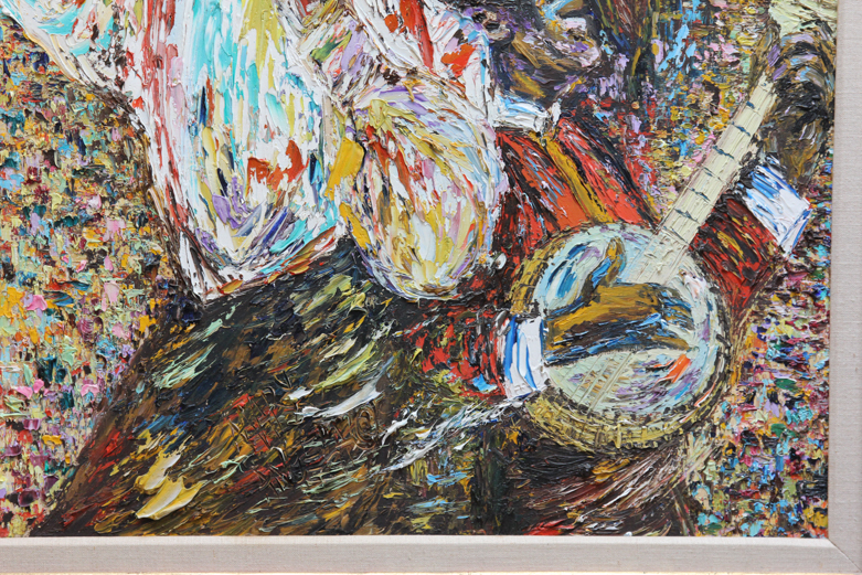 Mary Angela Davis Signed Oil Painting "Jazz Players"