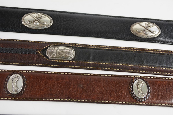 Four Brighton Onyx Leather Belts