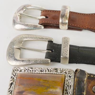 Five Men's Leather Belts