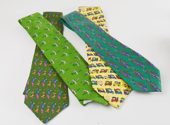 Four Men's Silk Golf Theme Ties