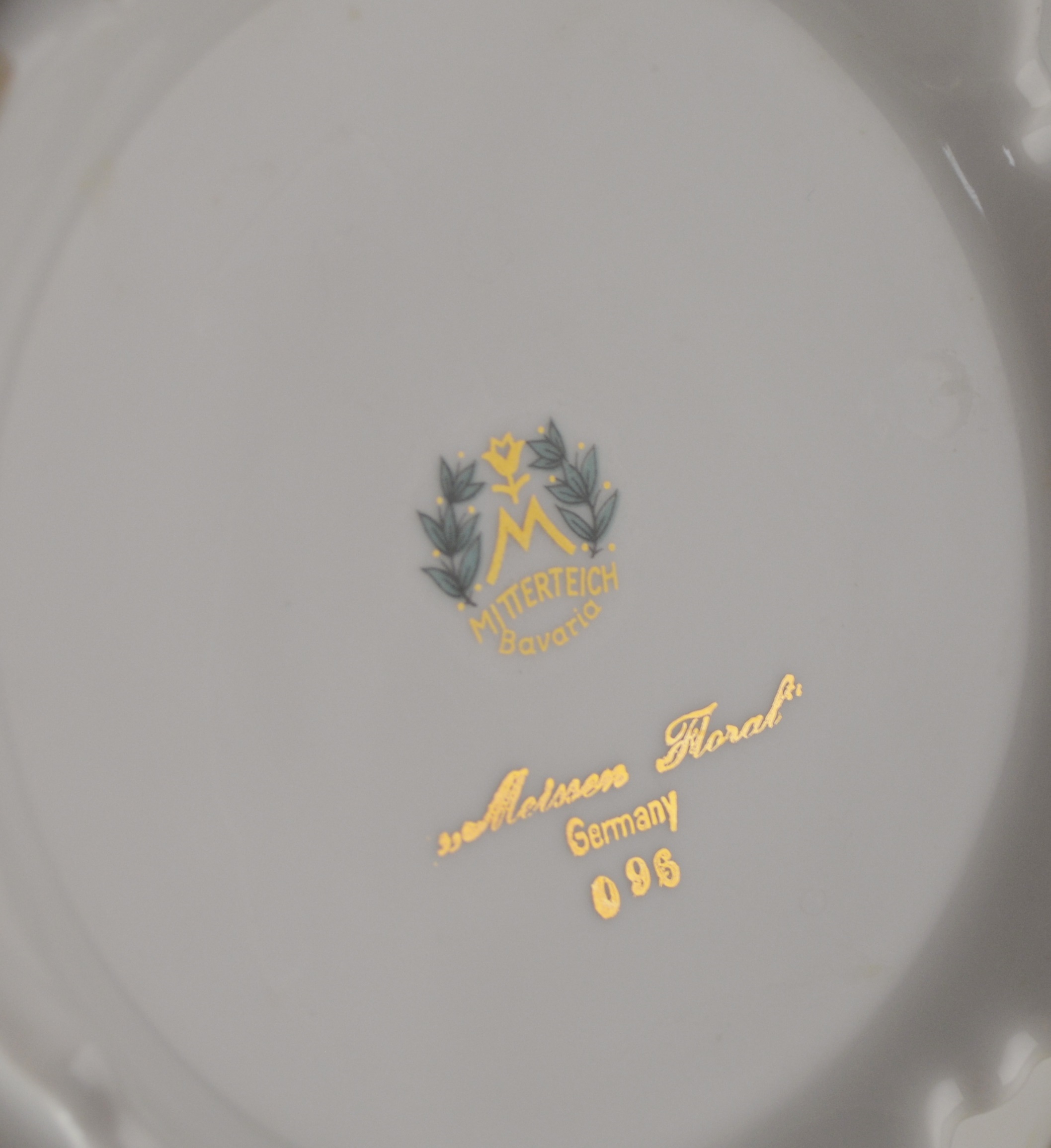 Mitterteich "Meissen Floral" Porcelain Covered Vegetable Dish and Gravy Boat