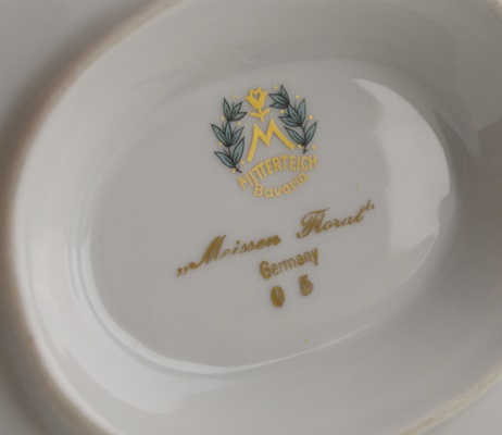 Mitterteich "Meissen Floral" Porcelain Covered Vegetable Dish and Gravy Boat