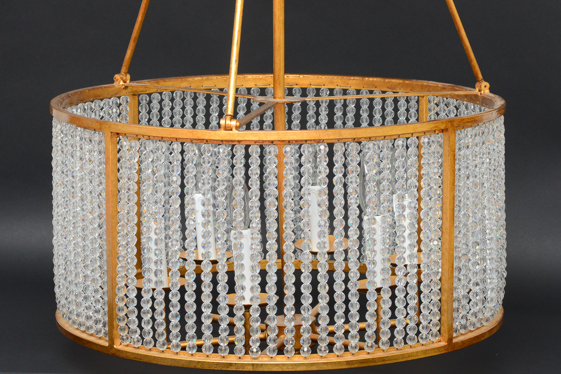 Beaded Barrel Shade Chandelier