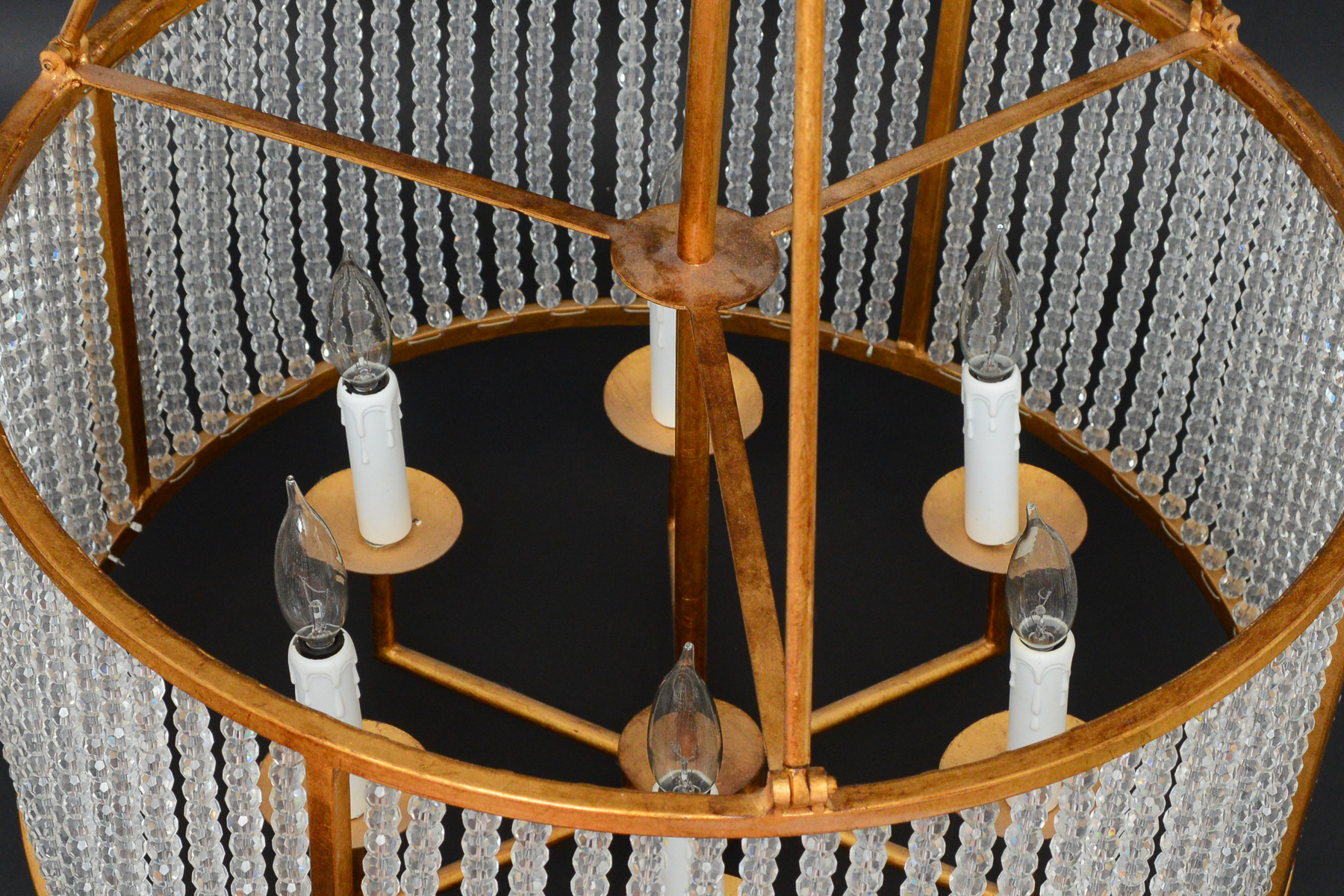 Beaded Barrel Shade Chandelier