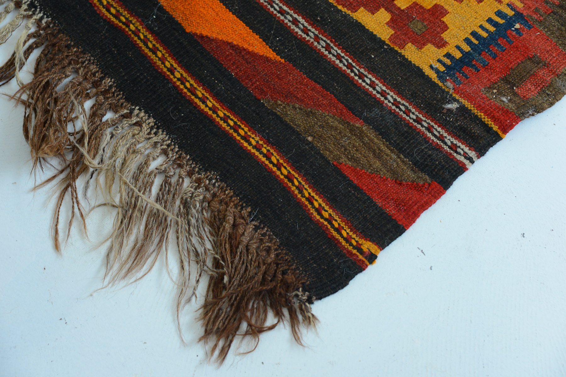 Vintage Handwoven Uzbek Afghan Teppich Kilim Rug