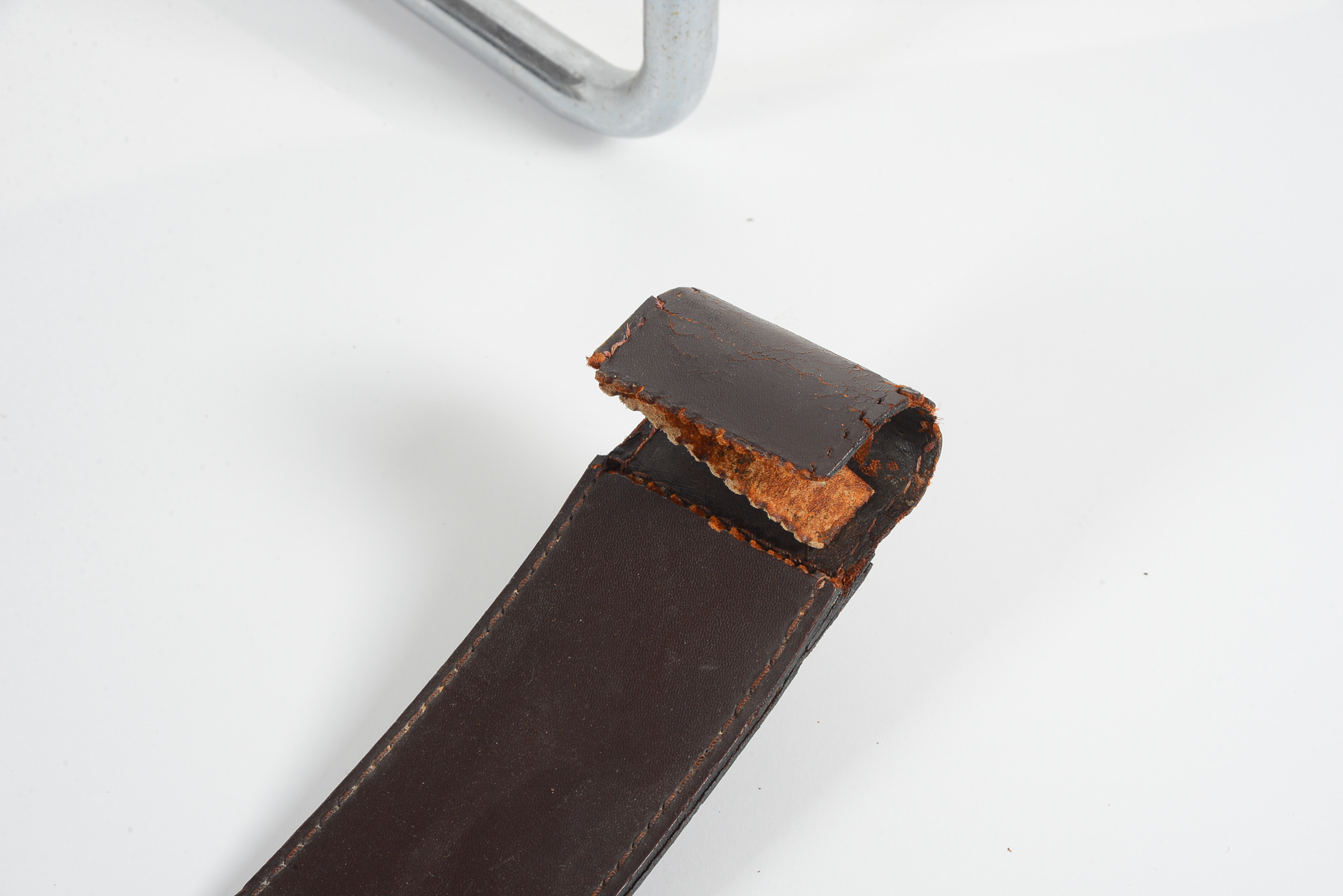 Pair of Wassily by Gavina of Italy Brown Leather and Chrome Chairs