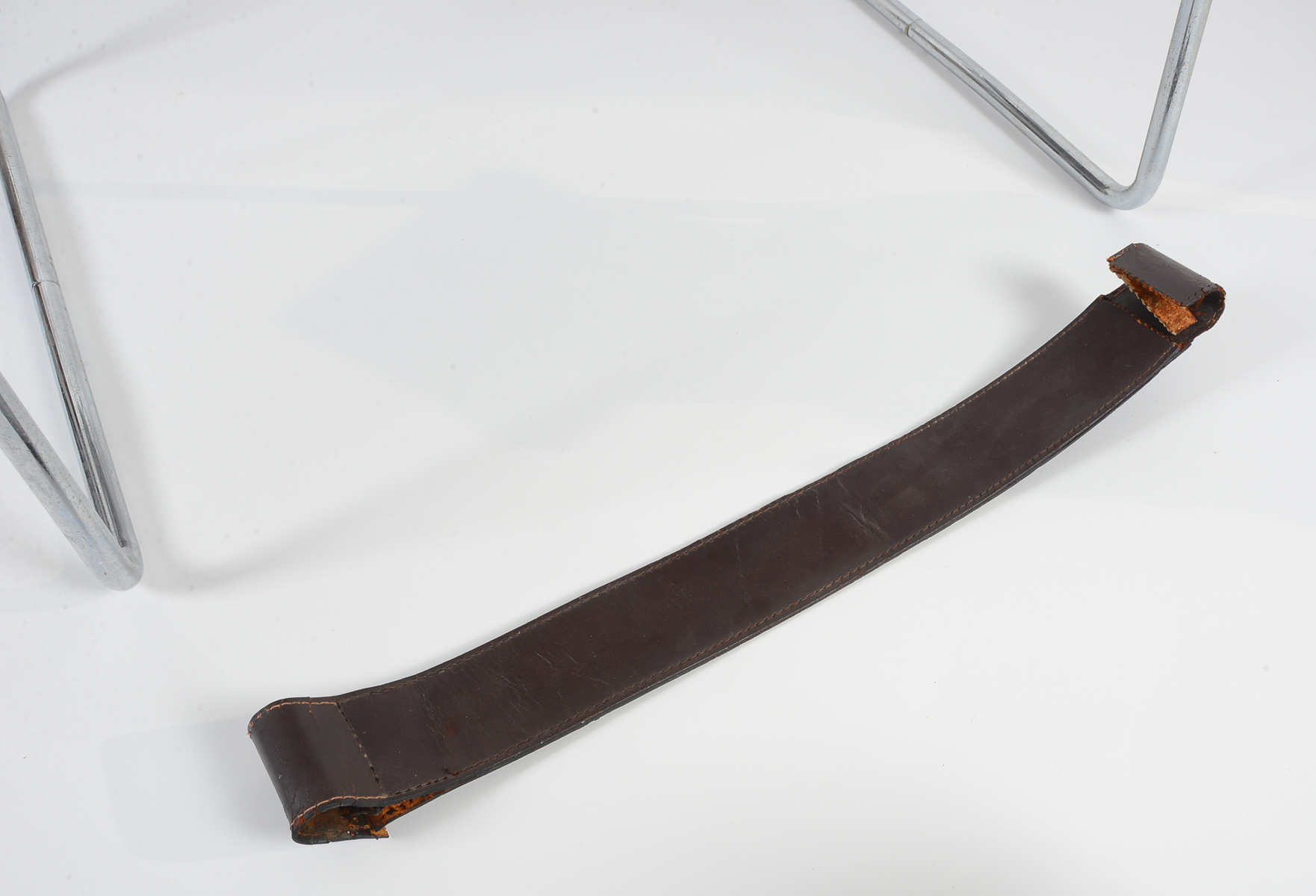 Pair of Wassily by Gavina of Italy Brown Leather and Chrome Chairs