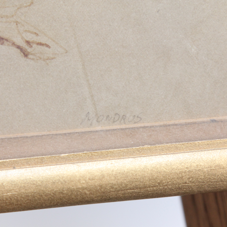 Framed Drawing Signed by Martin Mondrus