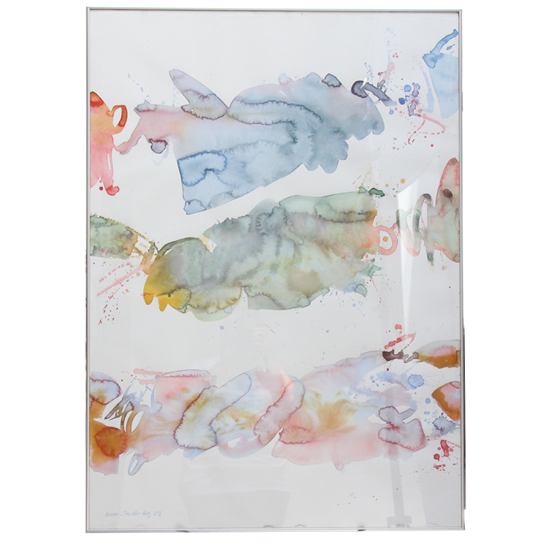 Framed Abstract Watercolor by Oscar Melendez