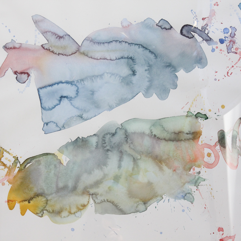 Framed Abstract Watercolor by Oscar Melendez