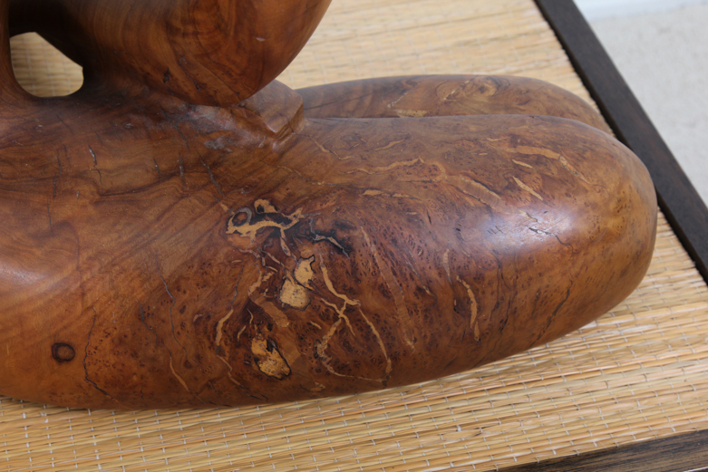 Norman Ridenour Signed 'Girl at Play' Olive Wood Sculpture