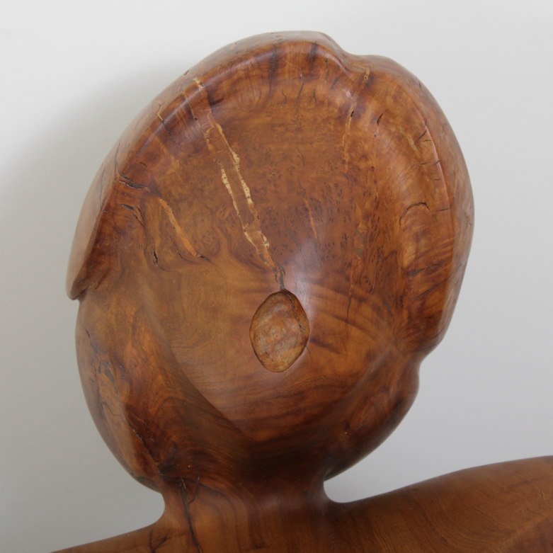 Norman Ridenour Signed 'Girl at Play' Olive Wood Sculpture